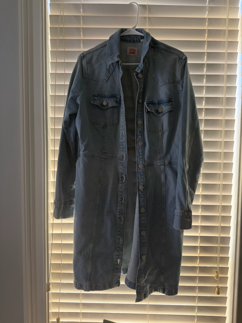 Levi's Light Blue Long Denim Coat